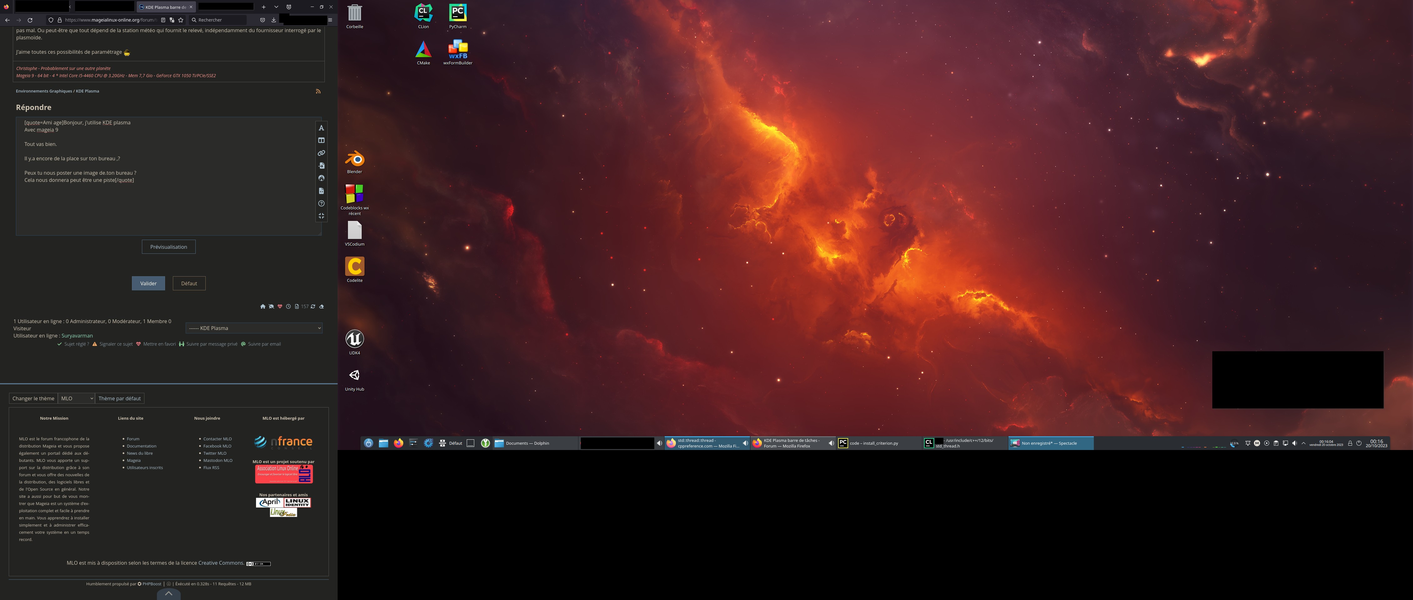 Mon bureau KDE Mageia 9