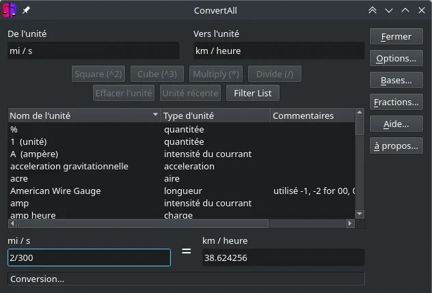 ConvertAll-Quotient d'unité