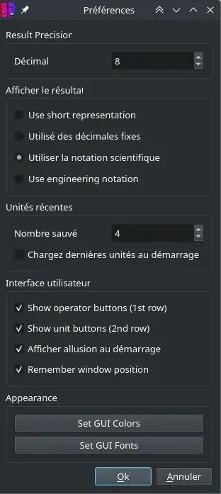 ConvertAll Interface graphique Configuration