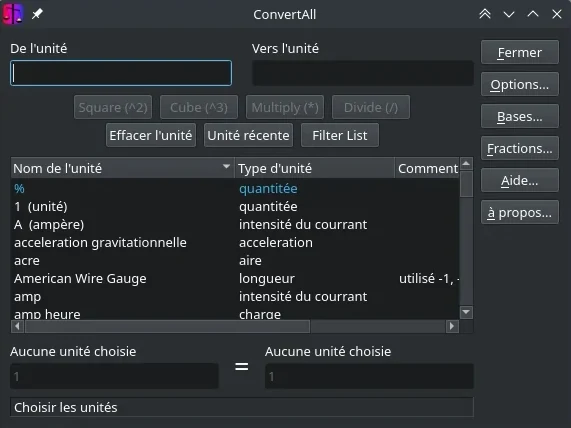 ConvertAll Interface graphique