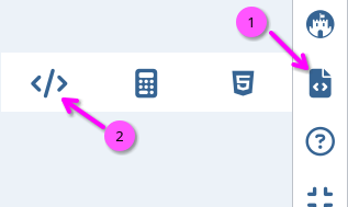 menu insérer du code