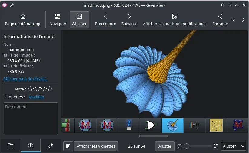 Gwenview affiche une image