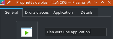 Fenetre config lanceur sur le bureau Plasma