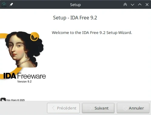 IDA fenetre installation