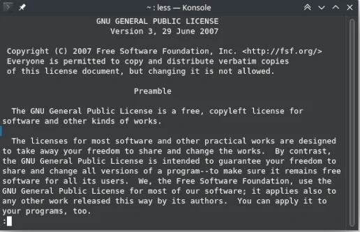 commande less exemple