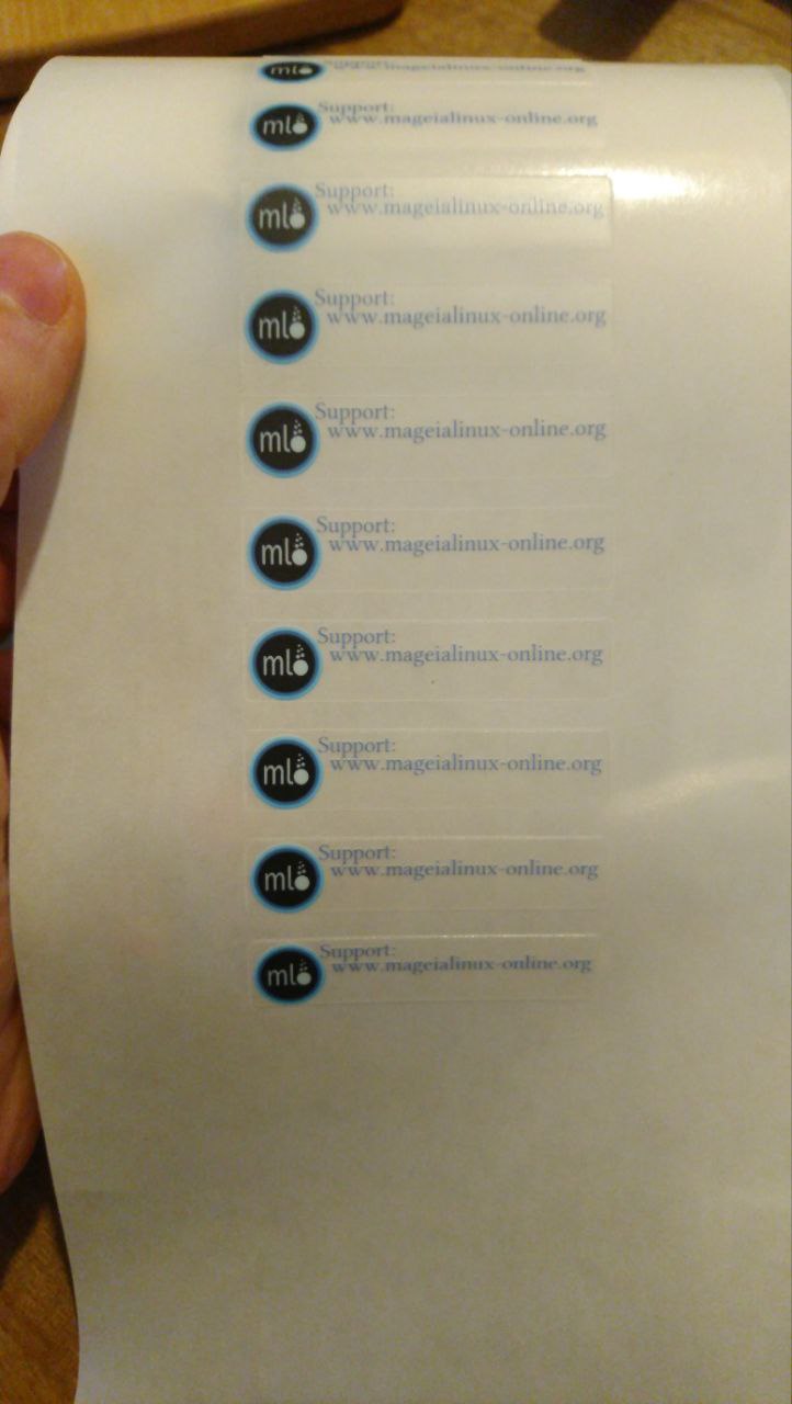photo d'une bande de sticker support: www.mageialinux-online.org