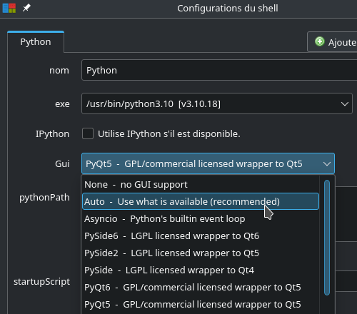 Pyzo bug configuration des shells