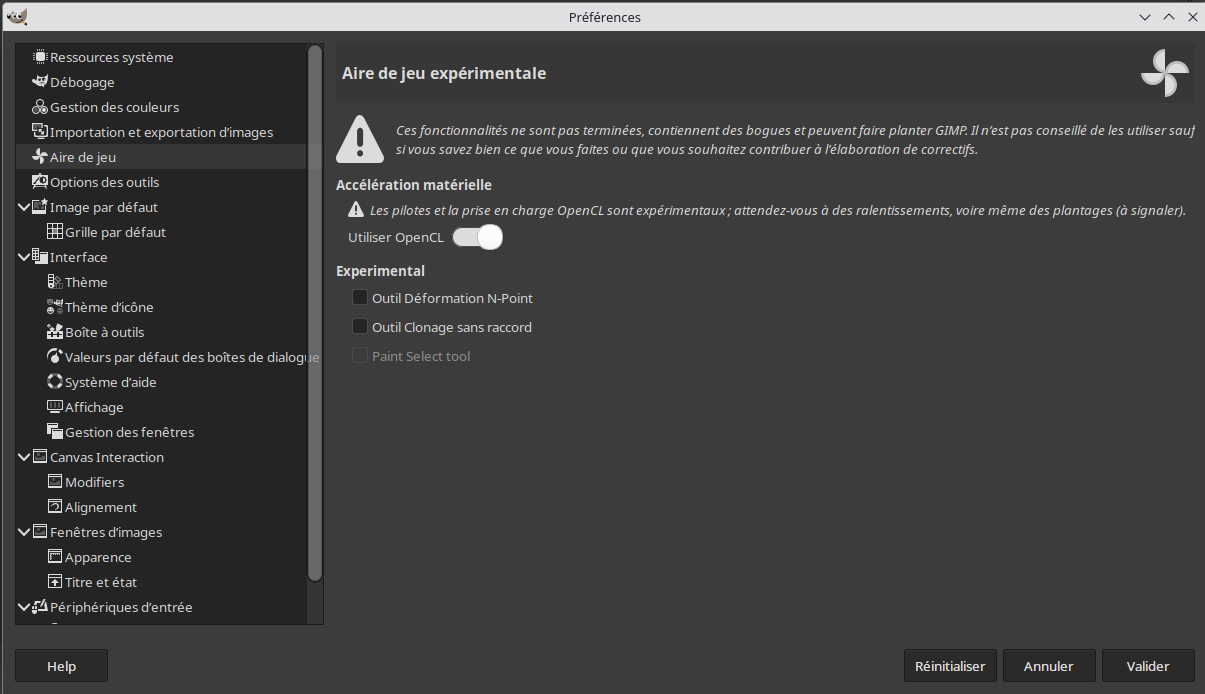 Options Gimp