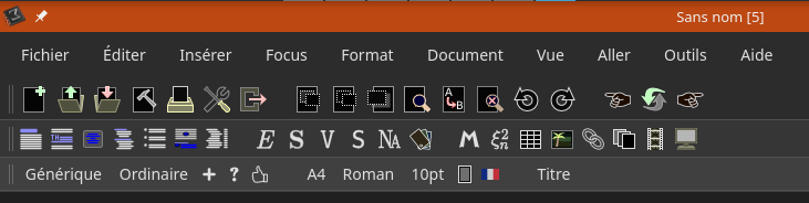 Inferface , menus de TeXmacs