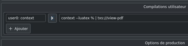 Ajout de la commande context luatex