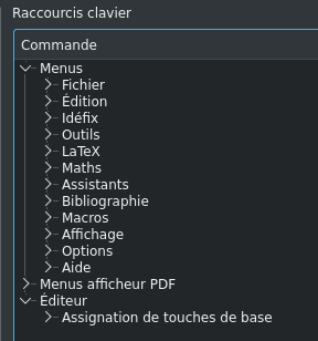 Capture des raccourcis clavier de TeXstudio