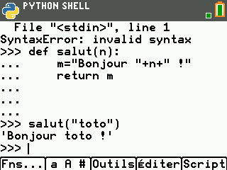 python sur Ti83