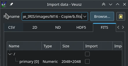 Veusz FITS OK